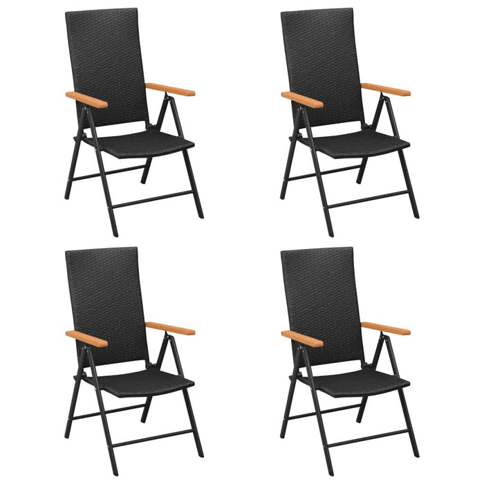 Set de masă pentru grădină, 5 piese, negru și maro - WALTI WALTI