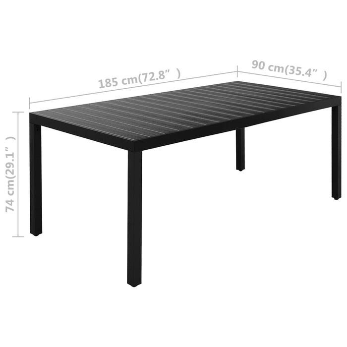 Set de masă pentru grădină, 7 piese, negru și maro - WALTI WALTI