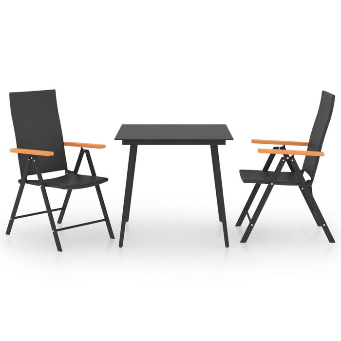 Set mobilier de grădină, 3 piese, negru și maro - WALTI WALTI