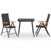 Set mobilier de grădină, 3 piese, negru și maro - WALTI WALTI