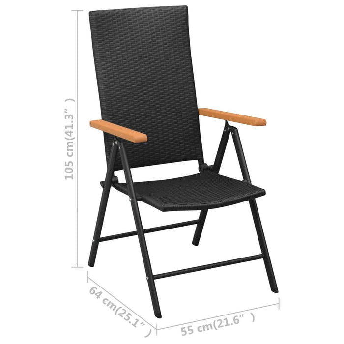 Set mobilier de grădină, 3 piese, negru și maro - WALTI WALTI