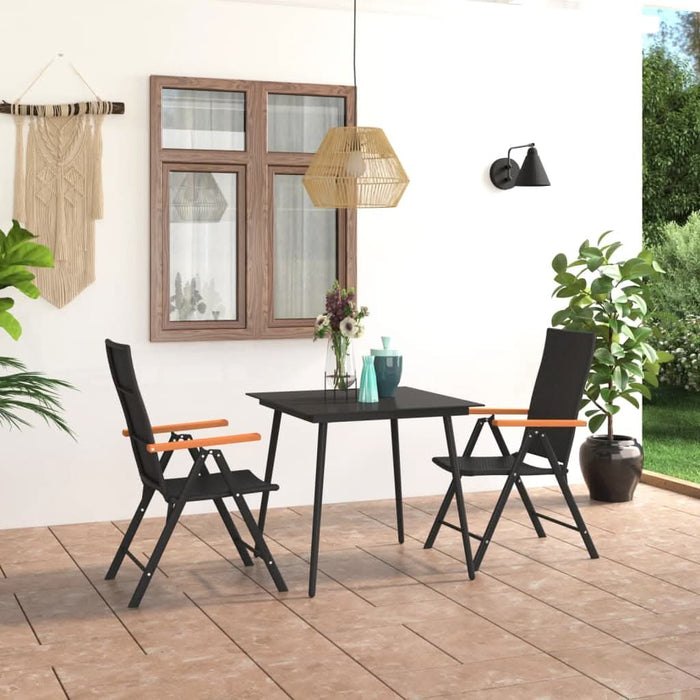 Set mobilier de grădină, 3 piese, negru și maro - WALTI WALTI