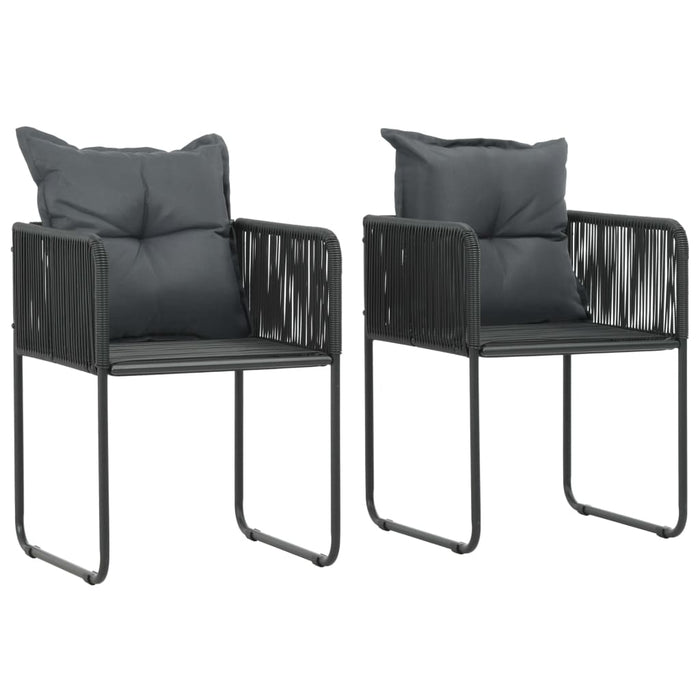 Set mobilier masă de grădină, 3 piese, negru, ratan PVC - WALTI WALTI