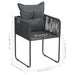 Set mobilier masă de grădină, 3 piese, negru, ratan PVC - WALTI WALTI