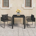 Set mobilier masă de grădină, 3 piese, negru, ratan PVC - WALTI WALTI