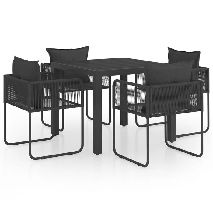 Set mobilier masă de grădină, 5 piese, negru, ratan PVC - WALTI WALTI