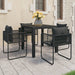 Set mobilier masă de grădină, 5 piese, negru, ratan PVC - WALTI WALTI