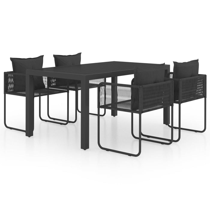 Set mobilier de grădină, 5 piese, negru, ratan PVC - WALTI WALTI