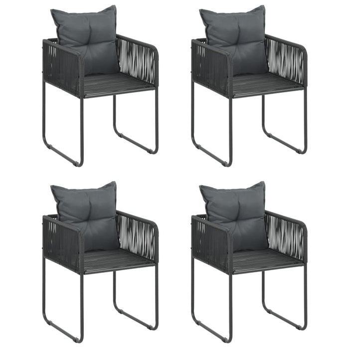 Set mobilier de grădină, 5 piese, negru, ratan PVC - WALTI WALTI