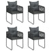 Set mobilier de grădină, 5 piese, negru, ratan PVC - WALTI WALTI