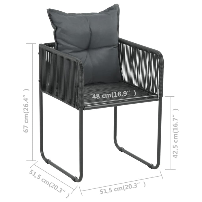 Set mobilier de grădină, 5 piese, negru, ratan PVC - WALTI WALTI