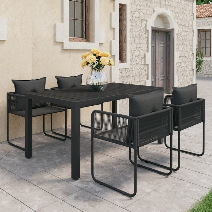 Set mobilier de grădină, 5 piese, negru, ratan PVC - WALTI WALTI