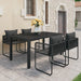 Set mobilier de grădină, 5 piese, negru, ratan PVC - WALTI WALTI