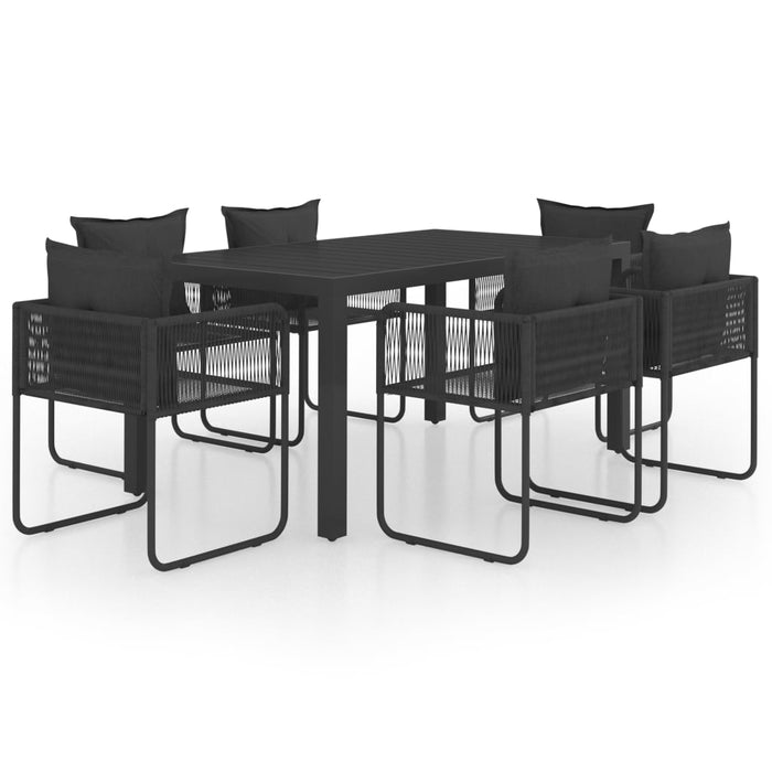 Set mobilier de grădină, 7 piese, negru, ratan PVC - WALTI WALTI