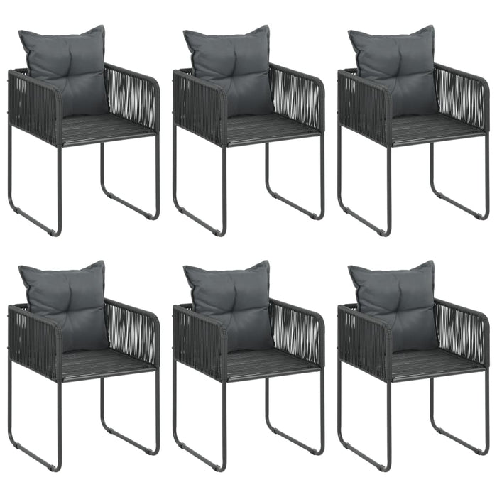 Set mobilier de grădină, 7 piese, negru, ratan PVC - WALTI WALTI