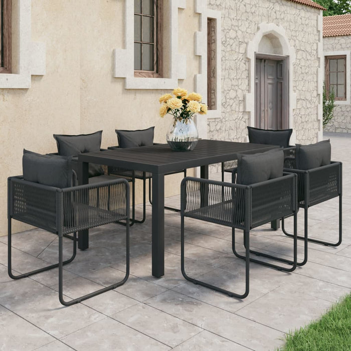 Set mobilier de grădină, 7 piese, negru, ratan PVC - WALTI WALTI