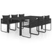 Set mobilier masă de grădină, 7 piese, negru, ratan PVC - WALTI WALTI