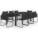 Set mobilier de masă, 9 piese, negru, ratan PVC - WALTI WALTI