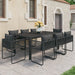 Set mobilier de masă, 9 piese, negru, ratan PVC - WALTI WALTI