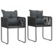 Set mobilier masă de grădină, 3 piese, negru și maro, ratan PVC - WALTI WALTI