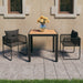 Set mobilier masă de grădină, 3 piese, negru și maro, ratan PVC - WALTI WALTI
