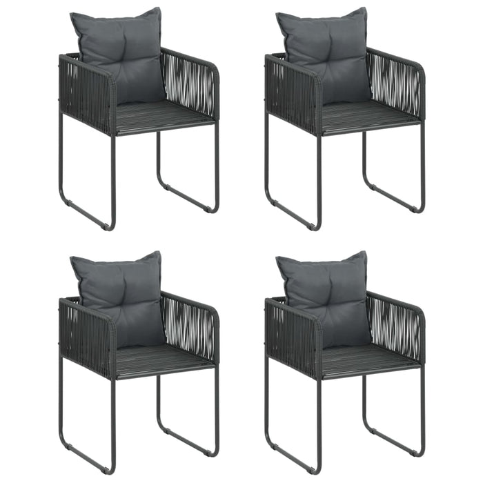 Set mobilier masă de grădină, 5 piese, negru și maro, ratan PVC WALTI