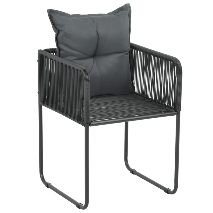 Set mobilier masă de grădină, 5 piese, negru și maro, ratan PVC WALTI