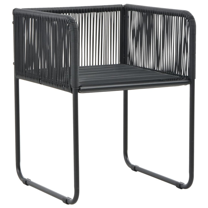 Set mobilier masă de grădină, 5 piese, negru și maro, ratan PVC WALTI