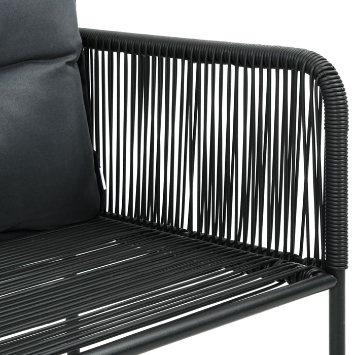 Set mobilier masă de grădină, 5 piese, negru și maro, ratan PVC WALTI