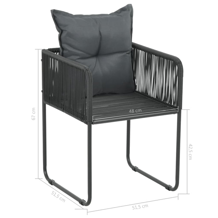 Set mobilier masă de grădină, 5 piese, negru și maro, ratan PVC WALTI