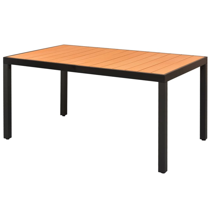 Set mobilier masă de grădină, 7 piese, negru și maro, ratan PVC WALTI