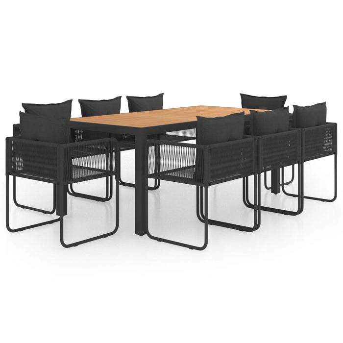Set mobilier de grădină, 9 piese, negru și maro, ratan PVC - WALTI WALTI