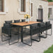 Set mobilier de grădină, 9 piese, negru și maro, ratan PVC - WALTI WALTI