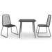 Set masă de grădină, 3 piese, negru, ratan PVC - WALTI WALTI