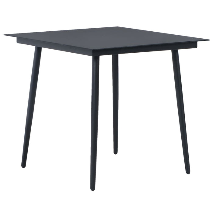 Set masă de grădină, 3 piese, negru, ratan PVC - WALTI WALTI