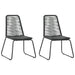 Set masă de grădină, 3 piese, negru, ratan PVC - WALTI WALTI