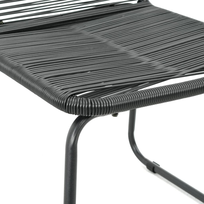 Set masă de grădină, 3 piese, negru, ratan PVC - WALTI WALTI