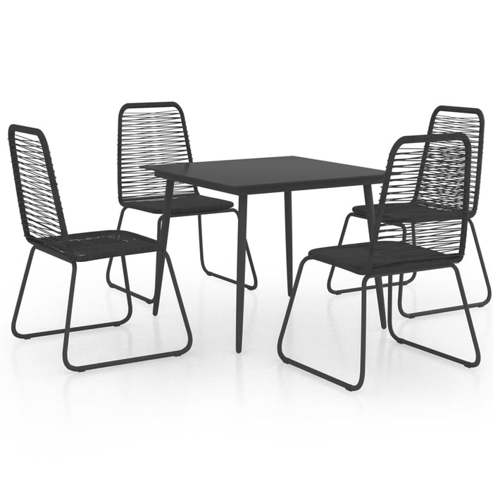 Set mobilier de grădină, 5 piese, negru, ratan PVC WALTI