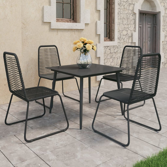 Set mobilier de grădină, 5 piese, negru, ratan PVC WALTI