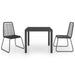 Set mobilier de grădină, 3 piese, negru, ratan PVC - WALTI WALTI