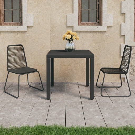 Set mobilier de grădină, 3 piese, negru, ratan PVC - WALTI WALTI