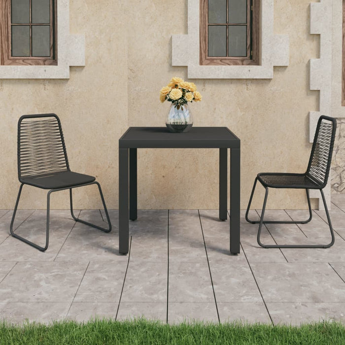 Set mobilier de grădină, 3 piese, negru, ratan PVC - WALTI WALTI