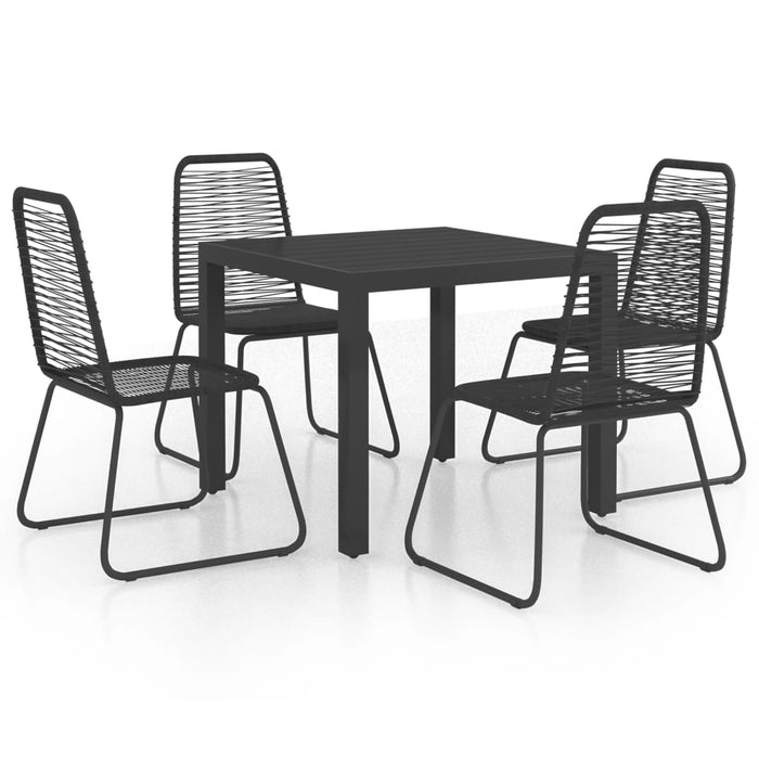 Set mobilier de grădină, 5 piese, negru, ratan PVC - WALTI WALTI