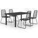 Set mobilier de grădină, 5 piese, negru, ratan PVC - WALTI WALTI