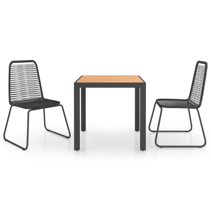Set mobilier de grădină, 3 piese, negru și maro, ratan PVC - WALTI WALTI
