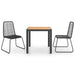 Set mobilier de grădină, 3 piese, negru și maro, ratan PVC - WALTI WALTI