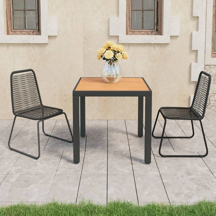 Set mobilier de grădină, 3 piese, negru și maro, ratan PVC - WALTI WALTI