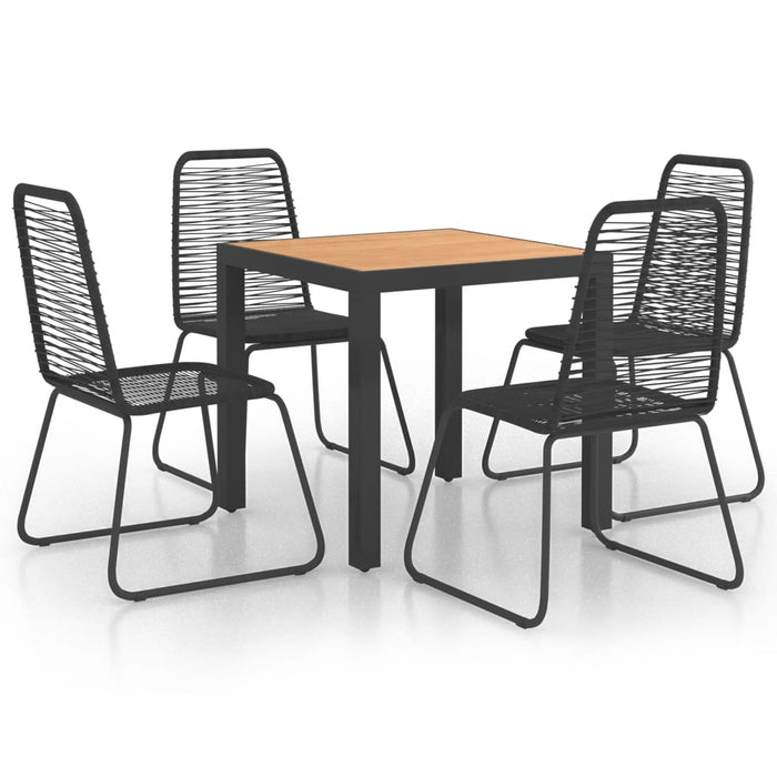 Set mobilier de grădină, 5 piese, negru și maro, ratan PVC WALTI