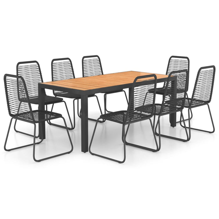 Set mobilier de grădină, 9 piese, negru și maro, ratan PVC - WALTI WALTI