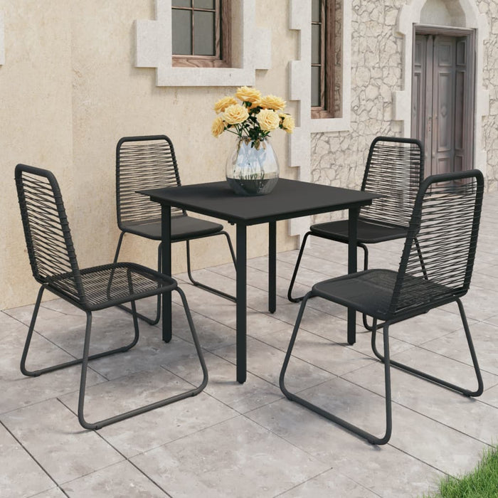 Set mobilier de grădină, 5 piese, negru, ratan PVC - WALTI WALTI